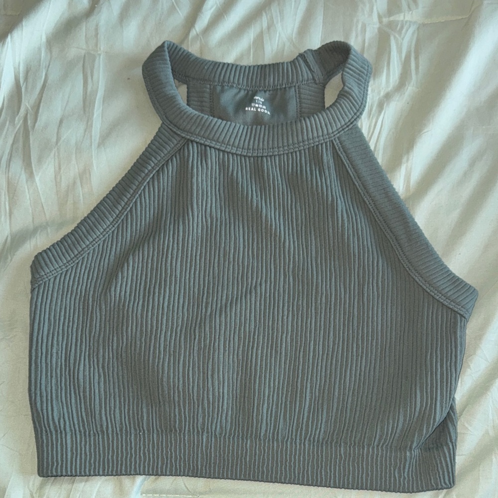 Aerie Charcoal Ribbed Tank Top